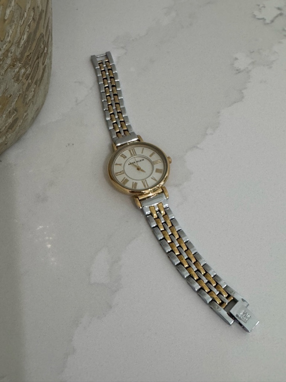 Women’s Watch Anne Klein Two-Tone Gold/Silver , Classic Roman Dial, Round Case